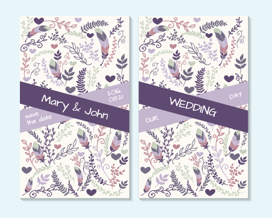 シンプルな結婚式の招待状花カードベクトル06 結婚式 招待状 フローラル シンプル カード   