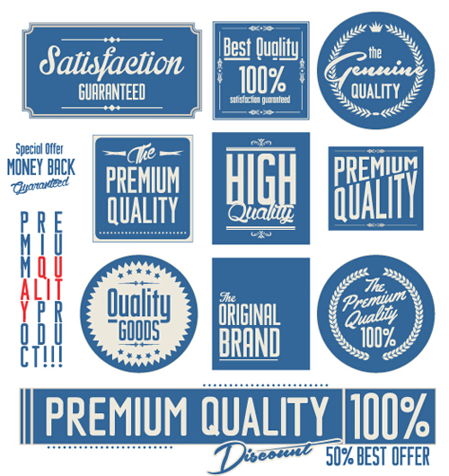 Vintage Premium-Aufkleber und Etiketten mit Bannervektor 03 vintage sticker Qualität premium label banner Aufkleber   