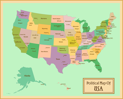ヴィンテージスタイルの政治地図セットベクトル07 政治 マップ ビンテージスタイル   