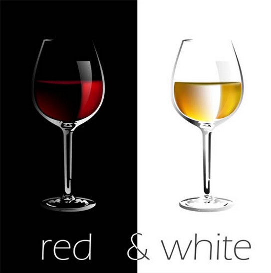 赤白ワインベクター素材 赤ワイン 白ワイン   