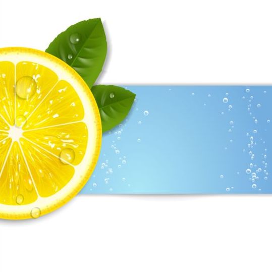 citron frais avec le fond de vecteur de goutte d’eau goutte frais eau Citron   