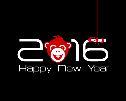 2016 année de la matière vecteur singe 01 singe année 2016   