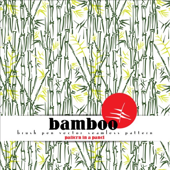 Bambusbürsten vector nahtlos Pinselstift nahtlos Muster Bambus   