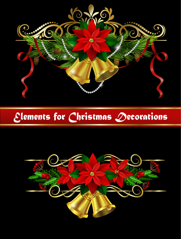 Beaux éléments de conception de décorations de Noël vecteur 13 Noël decorations Belle   