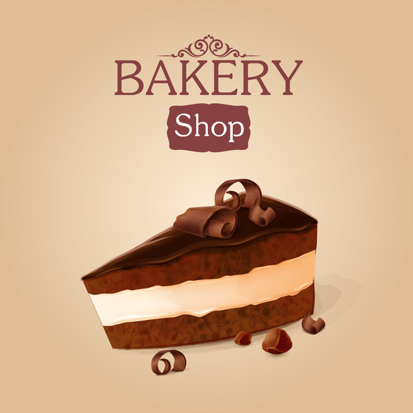 Gâteau au chocolat avec le vecteur de fond de magasin de boulangerie 01 gâteau Chocolat boutique Boulangerie   
