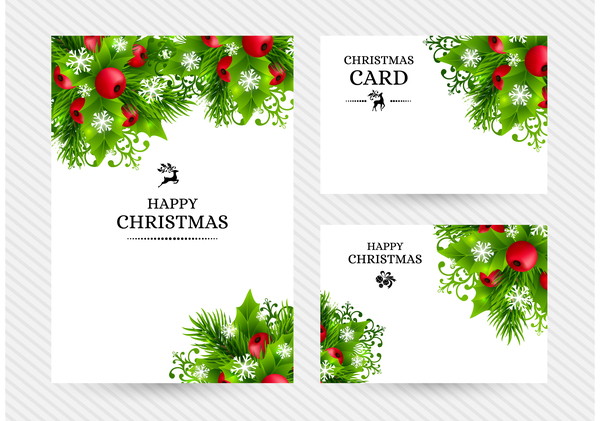 Cartes de Holly de Noël Design vecteur 05 Noël holly cartes   