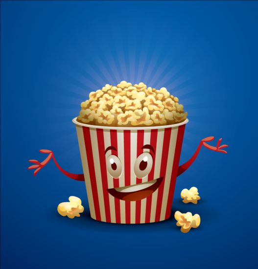 Kino und Popcorn-Eimer vektorisch Hintergrund 05 popcorn Kino Hintergrund Eimer   