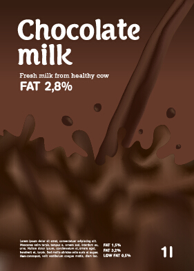 Affiche publicitaire lait créatif vecteurs 03 Publicité poster lait Créatif   