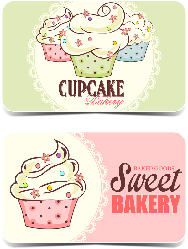 Cupcake Sweet Bakery carte vecteur 01 sweet cupcake carte Boulangerie   