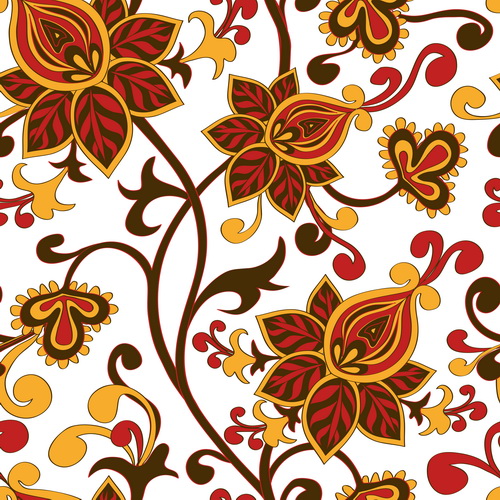 Ornements floraux mignons vecteur seamless pattern 02 sans soudure ornements ornement motif mignon floral   