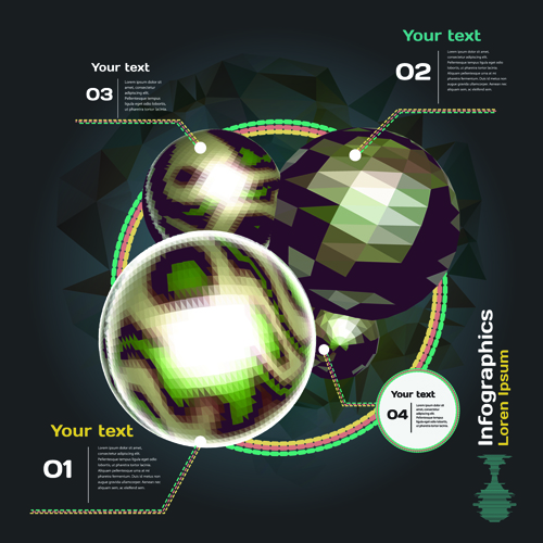 Dunkle Infografik mit Diagrammen Vektoren 10 Infografik diagramme dark   