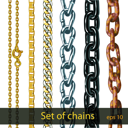 Différentes chaînes de métal frontières vecteur ensemble 06 metal frontières frontière different chaîne   
