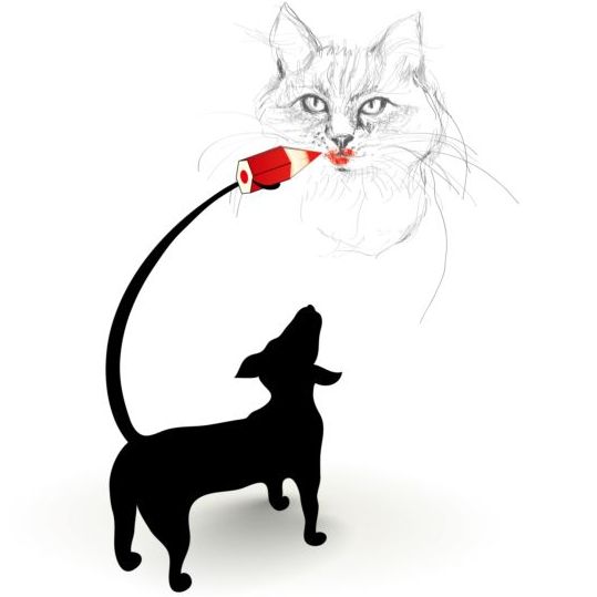 Silhouette de chien et vecteur de chat silhouetter chien chat   