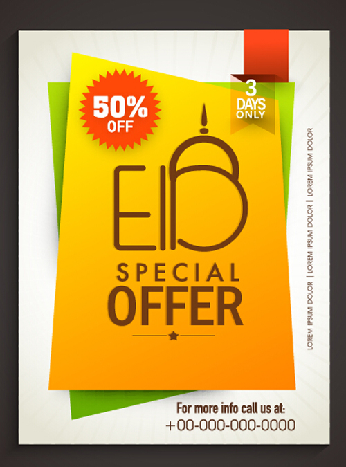 Eid offre spéciale vente Flyer vecteur Set 03 vente special flyer Eid   