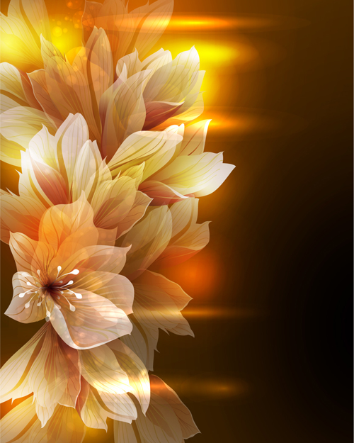 Fantasy Blumen glänzenden Vektorhintergrund 05 Vector-Hintergrund shiny Fantasy-Blume Blumen Blume   