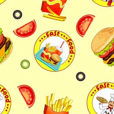 Fast-Food nahtloser Muster-Vektor nahtlos Muter fast food   