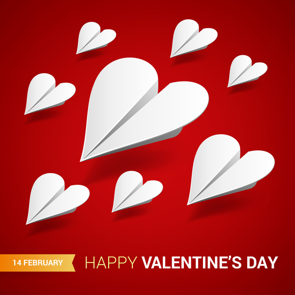 バレンタインデーカードベクトルを持つ心臓航空機03 航空機 日 心 バレンタイン カード   