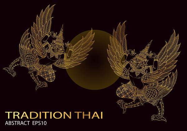 König Vogel thai Tradition Vektordarstellung Vogel Tradition thai König   
