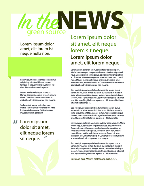 News-Seite Layout Vektor 02 Seite news layout   