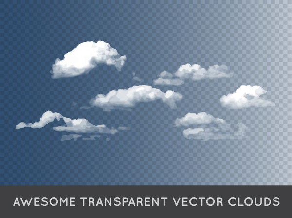 現実的な雲イラストベクトルセット08 雲 現実的な   