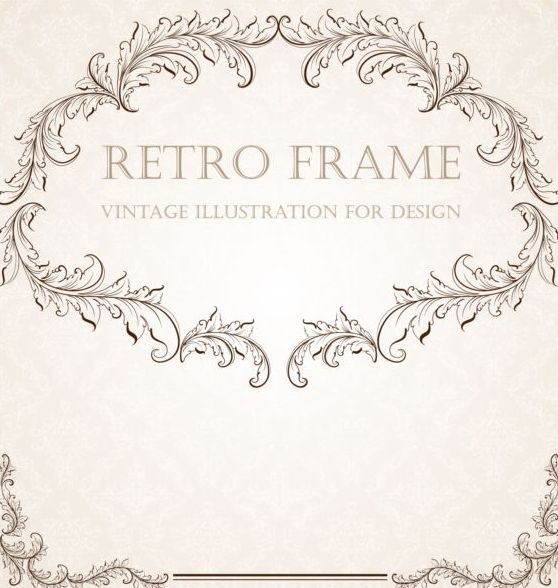 Retro Frame Vintage-Illustrationsvektor 03 Retro-Schriftart Rahmen Jahrgang   