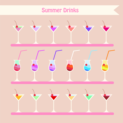 L’été boit le design mignon vecteur été design boissons d’été boissons boisson d’été   