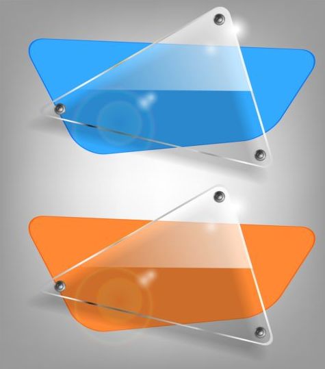 Triangle en verre bannière Design vecteur 02 verre triangle Bannière   