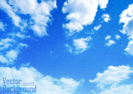 Nuages blancs avec le fond bleu de vecteur de ciel 01 nuages blancs fond ciel Bleu   