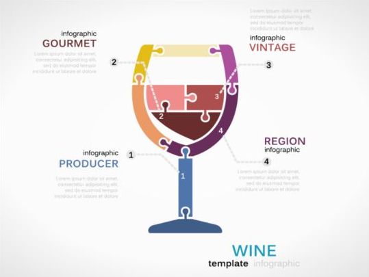 Vecteur de modèle d’infographies de vin vin infographies   