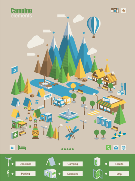 Camping-Elemente Business Schablektor camping Business-Vorlage business   