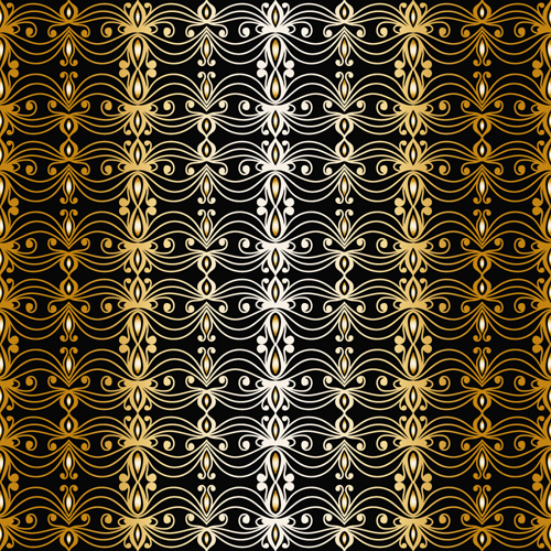 Luxuriöser Goldmuster-Nahtmeter-Vektorhintergrund 09 nahtlos Muster luxuriös Hintergrund Goldmuster   