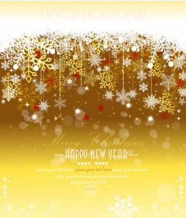 Goldene Schneeflocken-Weihnachts-Hintergrundvektor xmas snowflake golden   