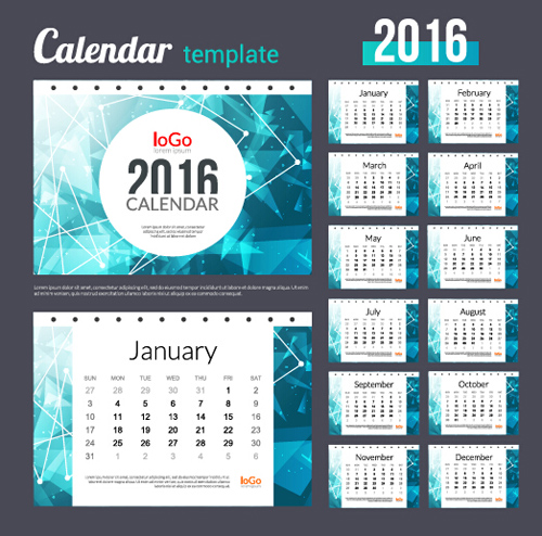 2016新年の机のカレンダーベクトル材料71 材料 机 新しい 年 カレンダー 2016   