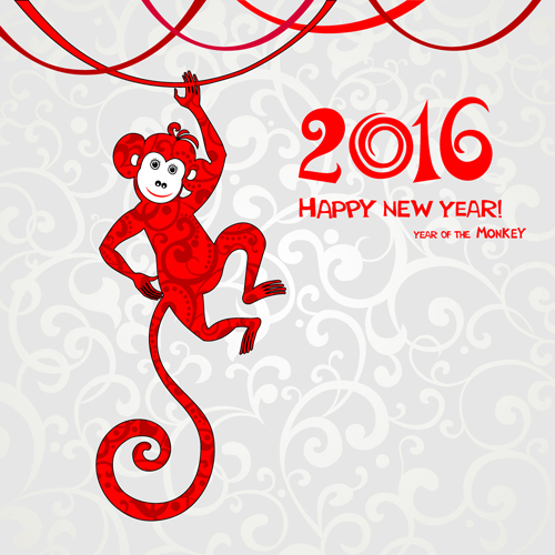 2016 le vecteur de conception nouvelle année singe 02 year new monkey 2016   