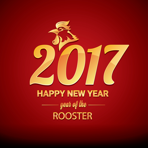 2017酉年の中国の新年の赤のスタイル背景ベクトル04 新しい 年 中国人 ルースター スタイル 2017   