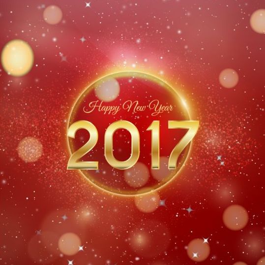 2017 glückliches neues Jahr mit rotem Haltegrund-Vektor year red new happy halation 2017   