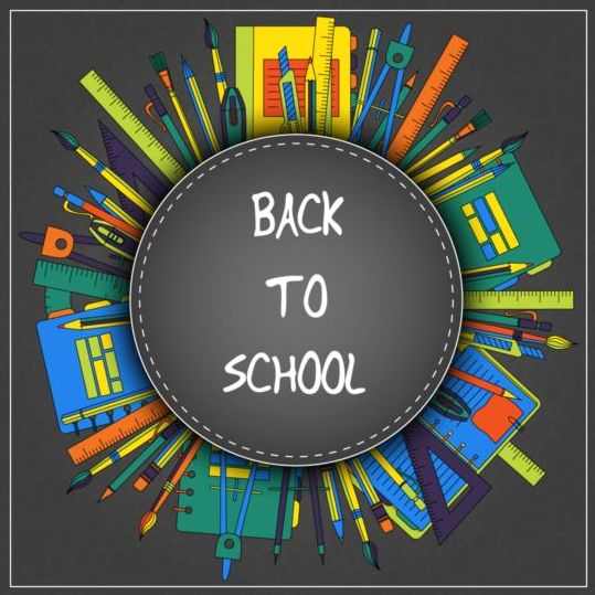 学校に戻るブラックスタイル背景ベクトル01 黒 背景 学校 バック スタイル   