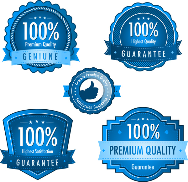 Étiquettes de qualité Premium bleu créatif vecteur 02 qualité premium étiquettes étiquette Créatif Bleu   