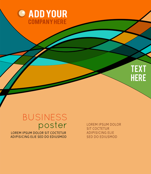 Affiche d’affaires style abstrait vecteur 02 Entreprise affiche Abstrait   