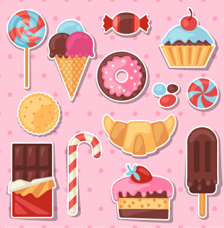Candy und Süßigkeiten Vektor-Hintergrund gesetzt 01 Süßigkeiten Hintergrund   