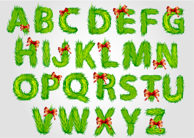 クリスマスグリーンアルファベットベクトル02 緑 クリスマス アルファベット   