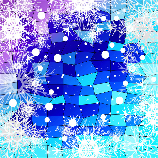 Flocon de neige de Noël avec le vecteur brillant de fond de polygone 14 polygone Noël flocon de neige brillant   