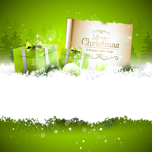 Cadeaux de Noël rayure vert avec vecteur de papier vert rayure papier Noël cadeaux   