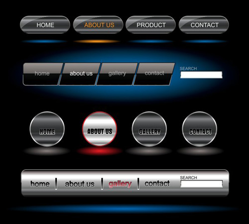 Firmenwebsite Buttons Vektor-Sammlung 17 website Sammlung menu Firma buttons   