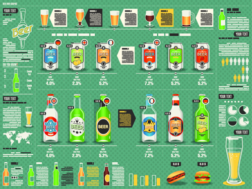 Kreative Getränke-Elemente Infografik Vektor 03 Kreativ Infografik Getränke   