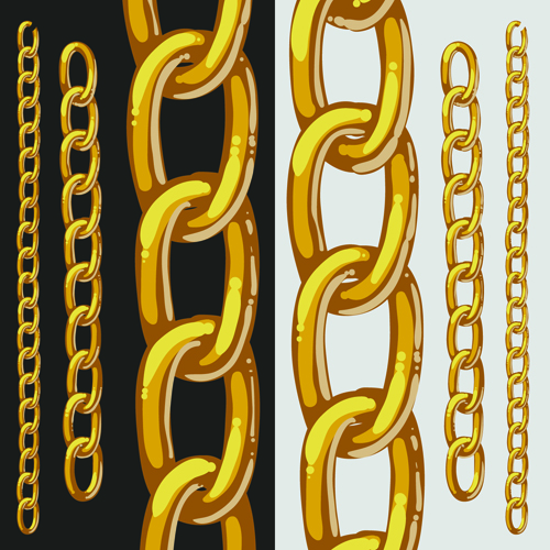 異なる金属の鎖のボーダーベクトルセット05 金属 異なる ボーダー チェーン   