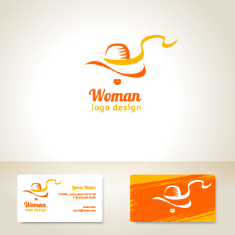 Logo élégant de femme avec des cartes graphiques vectorielles 02 logo femme elegant cartes carte   