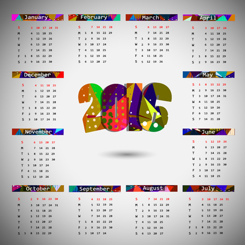 Mode 2016 Kalender modernen Vektor moderne mode Kalender 2016   