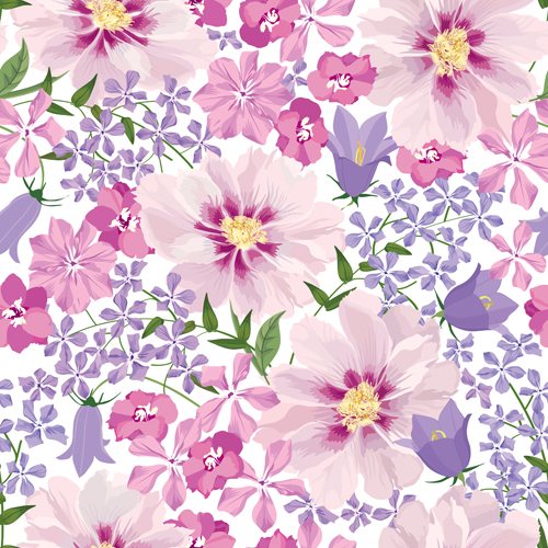 Fleur douce vecteur seamless pattern 01 sans soudure modèle fleur doux   