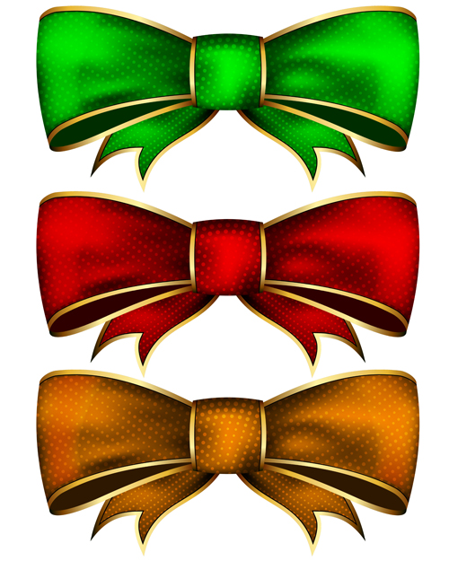 Vecteur d’arcs dorés et colorés Doré coloré bow   